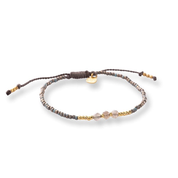 Beautiful Story Decent Labradorite Gold Bracelet In Multi