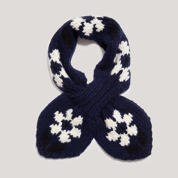 Ymc You Must Create Slot Flower Scarf Navy In Gold