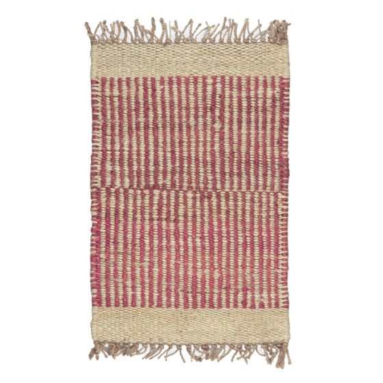 Terra Nomade - Jute Rug 60×90 – Natural And Fuchsia