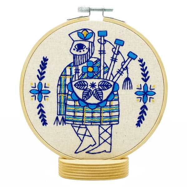 Bagpiper Embroidery Kit by Hook, Line & Tinker