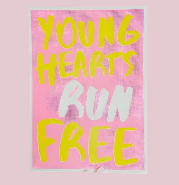 Young Hearts Run Free Riso Print by Little Paper Soul