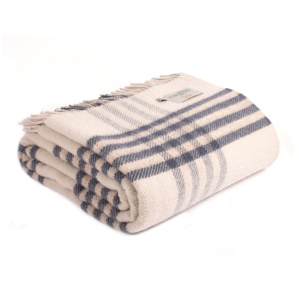 Blue Slate Check Throw by Tweedmill
