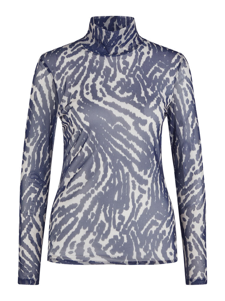 Marc Aurel - Mesh Top Night With Abstract Tiger Print - Uk 16