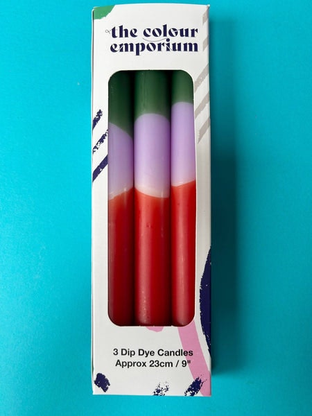 Terracotta Comfort Dip Dye Dinner Candles Trio by The Colour Emporium
