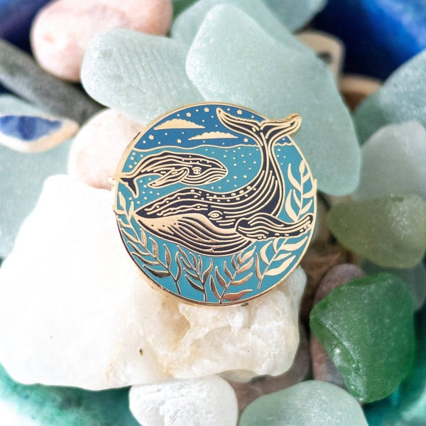 Humpback Whale Enamel Pin by The Black Pug Press