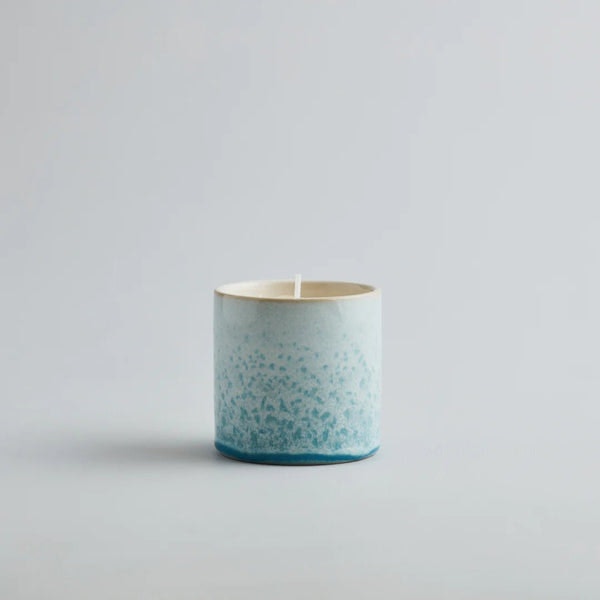 Wild Gorse Candle In Light Blue Sea & Shore Ceramic Pot by St Eval Candle Company
