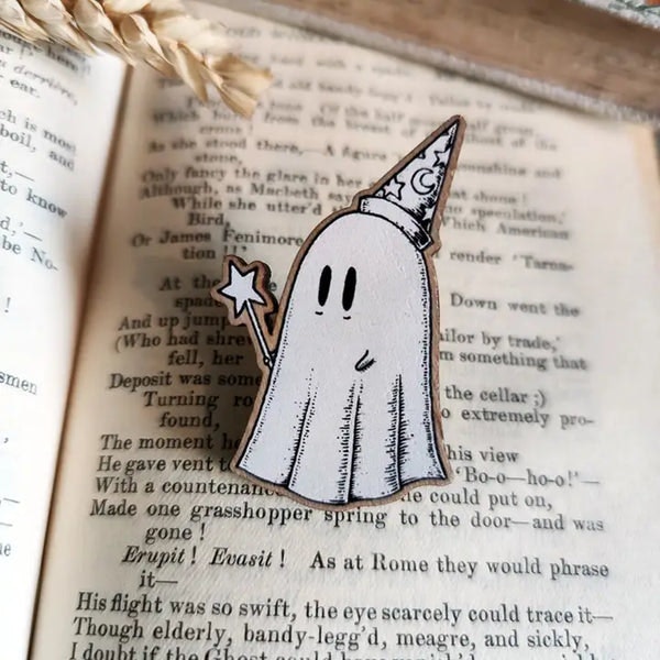 Wizard Ghost Wooden Pin by Jon Turner