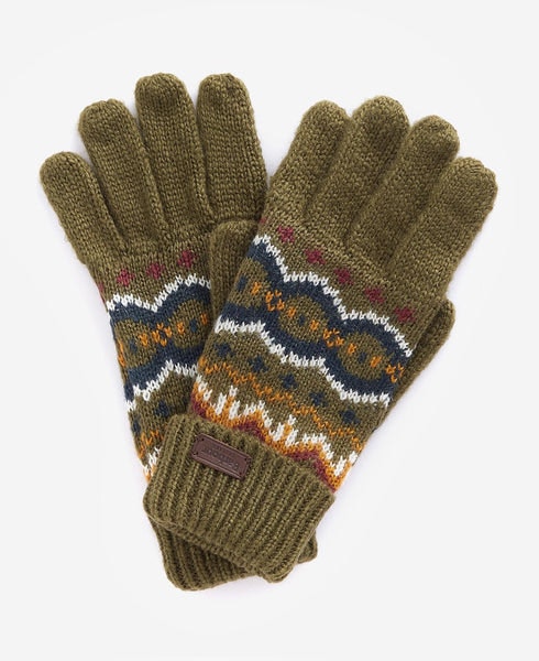 Barbour Case Mens Fairisle Gloves In Olive